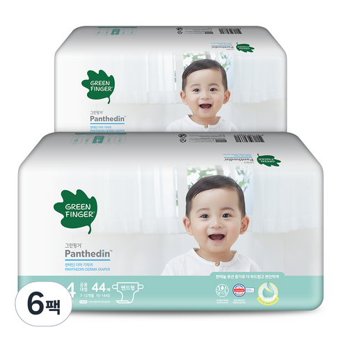 그린핑거 판테딘 더마 밴드형 기저귀 아동용 대형 4단계(10~14kg), 264매