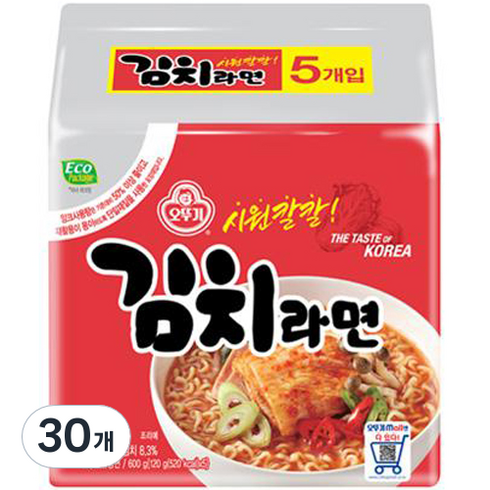 김치라면 - 오뚜기 김치라면 120g, 30개