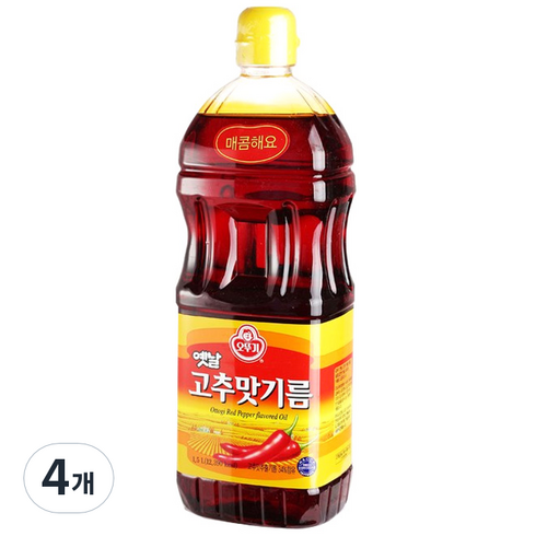 오뚜기옛날 고추맛기름, 1.5L, 4개