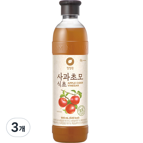 청정원 사과초모 식초, 900ml, 3개