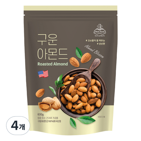 넛츠팜 구운 아몬드, 600g, 4개