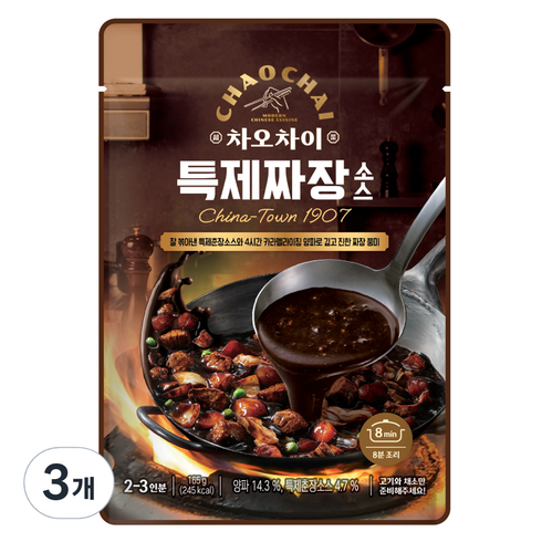 차오차이 특제짜장 소스, 165g, 3개