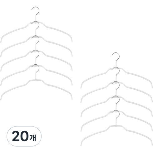 마와옷걸이 - 마와 논슬립 옷걸이 실루엣라이트 42FT 얇은 옷 전용, 20개, 화이트
