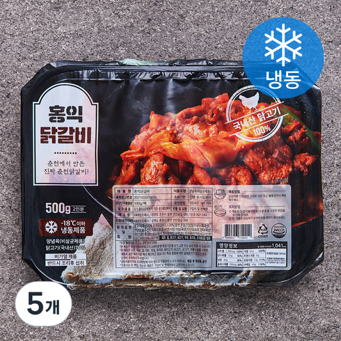 학곡리닭갈비택배 - 홍익닭갈비 (냉동), 500g, 5개