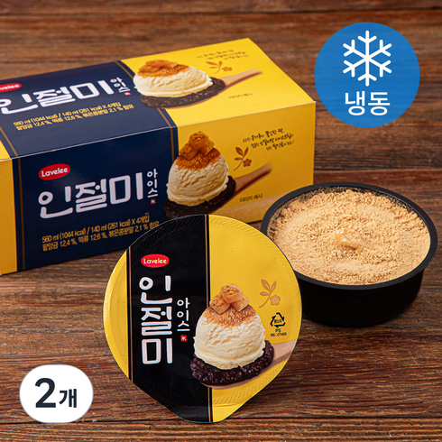 라벨리 팥빙수 - 라벨리 인절미 아이스 4개입 (냉동), 560ml, 2개