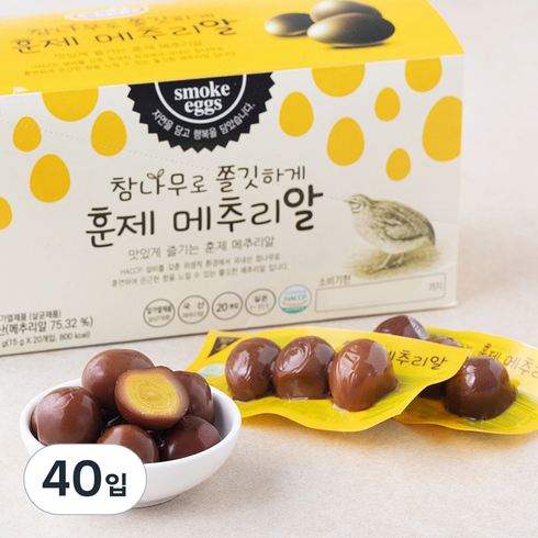 행복담기 훈제 메추리알, 15g, 40입