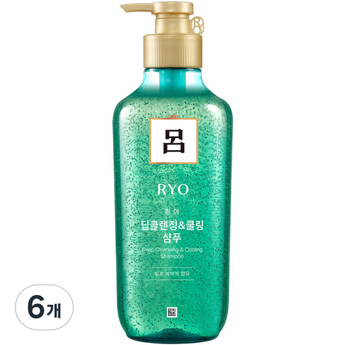 려 청아 딥클렌징 쿨링 샴푸, 6개, 550ml