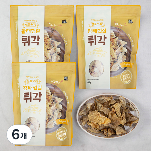 정가네황태껍질튀각 - 주일 일품 수제 황태 껍질튀각, 60g, 6개