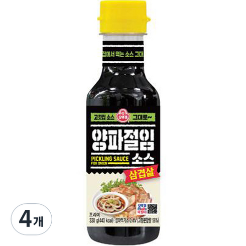 오뚜기양파절임소스 - 오뚜기 삼겹살 양파절임소스, 330g, 4개