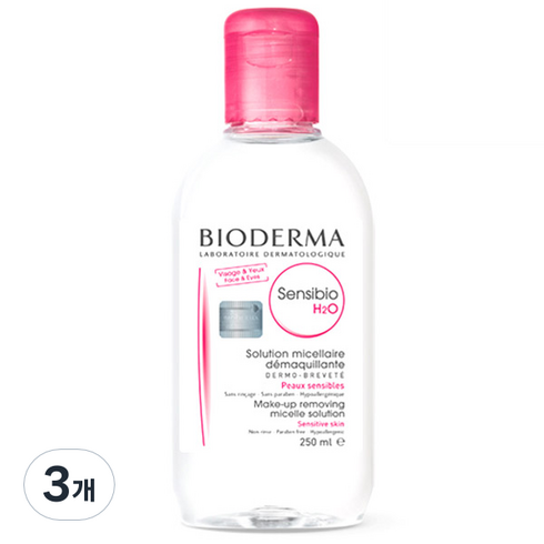 바이오더마센시비오클렌징워터 - 바이오더마 센시비오 H2O 클렌징 워터, 250ml, 3개