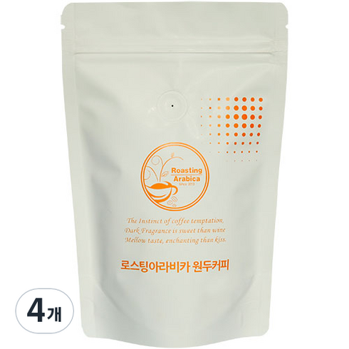 로스팅아라비카 코스타리카 따라주 라 판테라 원두커피, 200g, 4개, 홀빈(분쇄안함)