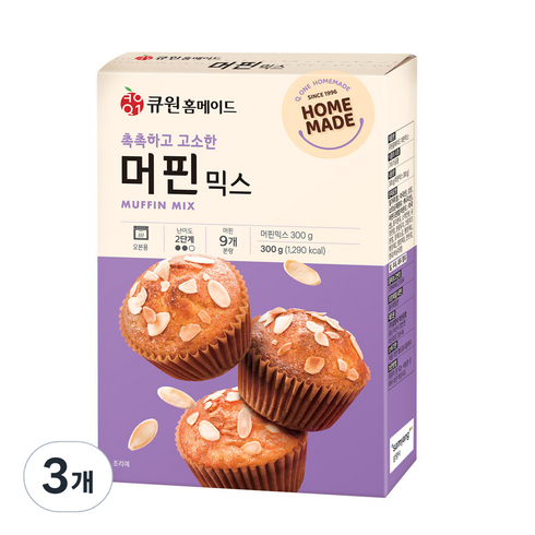 머핀만들기 - 큐원 머핀 믹스, 300g, 3개