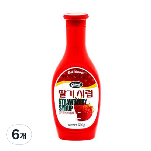 서강 딸기시럽, 530g, 6개
