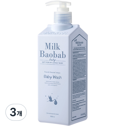 밀크바오밥 베이비 워시 올인원클렌저, 500ml, 3개