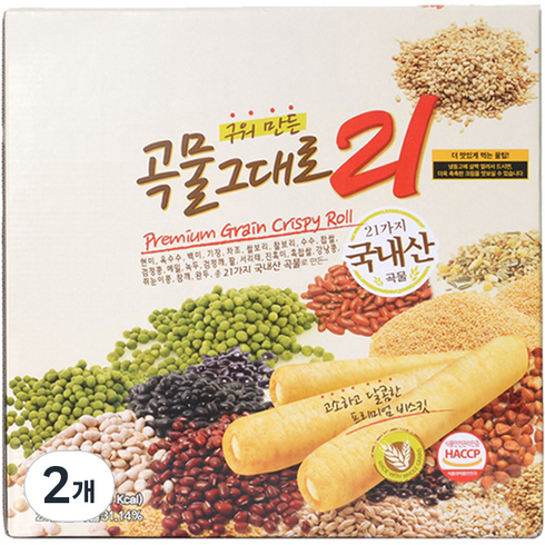 구워만든 곡물 그대로 21 크리스피 롤, 1500g, 2개