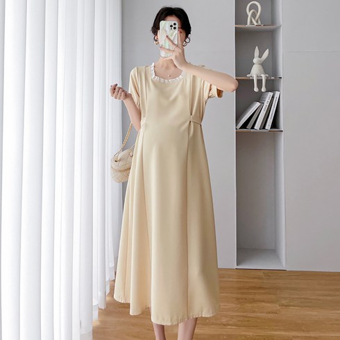 알럽홈 프릴 스퀘어넥 임부 원피스