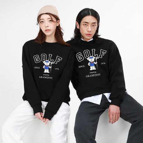 2023년 가성비 최고 골프맨투맨 - 그랜피니 엠보 자수 골프 로고 맨투맨 티셔츠 GFMT012