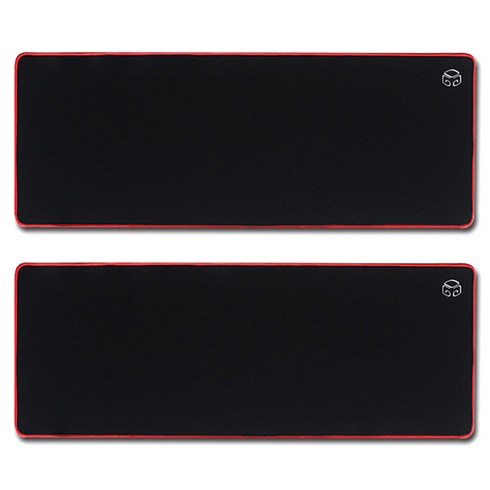 디지지 마우스 게이밍 장패드 800 x 300 x 5 mm 무지, 블랙 + 레드, 2개