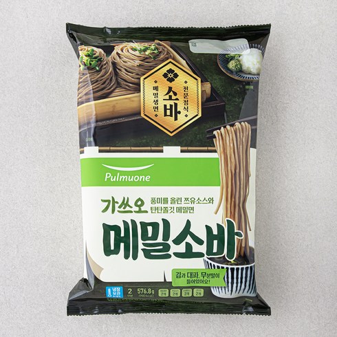 cj메밀소바 - 풀무원 가쓰오 메밀소바 2인분, 576.8g, 1개