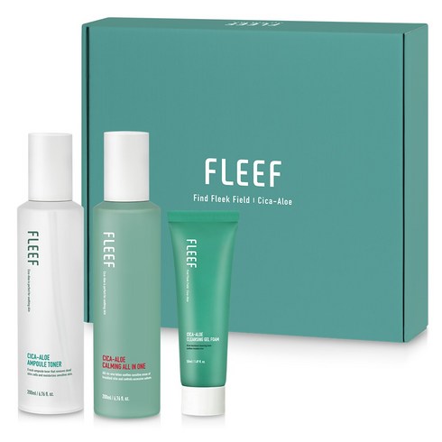플리프 시카 알로에 스킨케어 앰플 스킨토너 200ml + 카밍 올인원 200ml + 클렌징 젤 폼 50ml 카밍 선물세트, 1세트