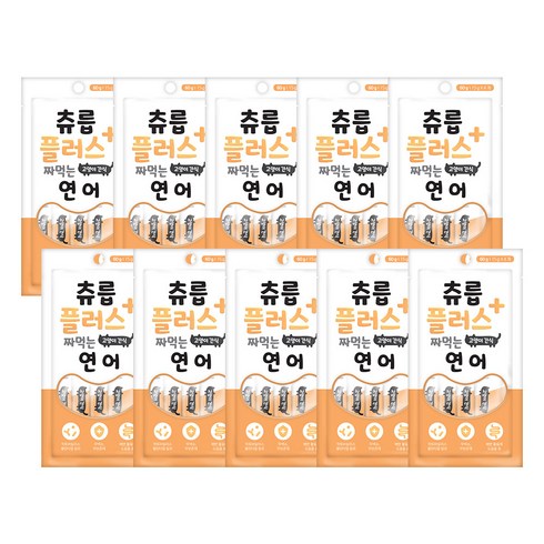 츄릅 플러스 짜먹는 유산균 고양이 간식 생선 60g, 연어맛, 10개
