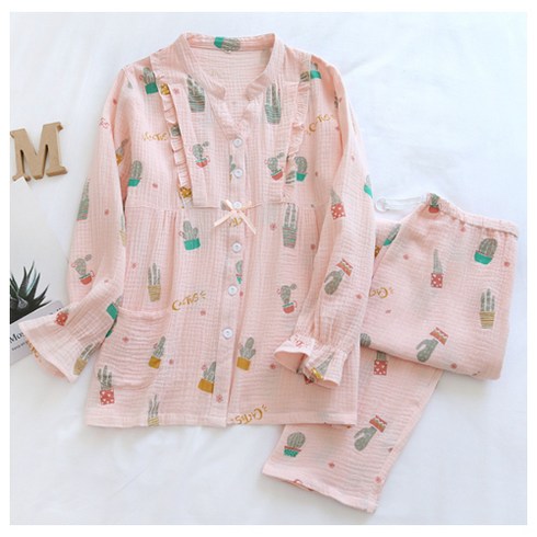 에스텔라 리본 선인장 패턴 이쁜 임산부 잠옷 상하세트