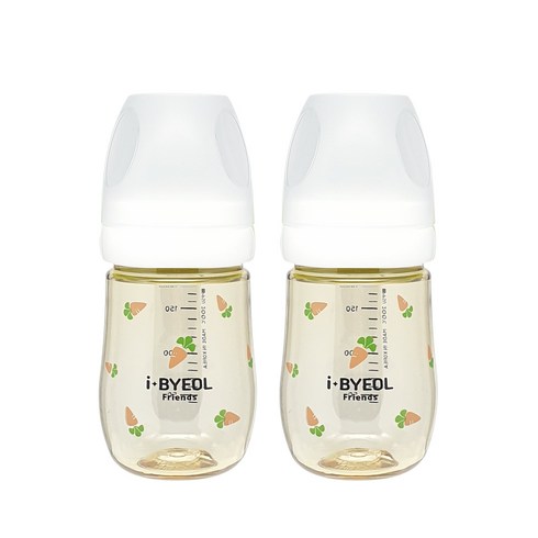 ppsu젖병 - 아이별프렌즈 아기 캐럿 PPSU 젖병 180ml 트윈팩, 노꼭지, 화이트, 2개