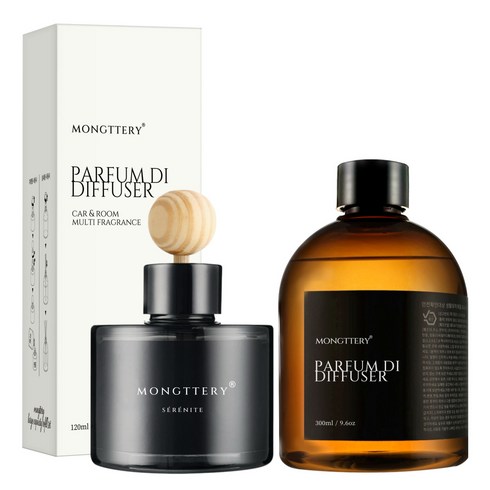 몽때리 차량용 방향제 120ml 본품 + 300ml 리필 세트, 레몬제스트, 1세트