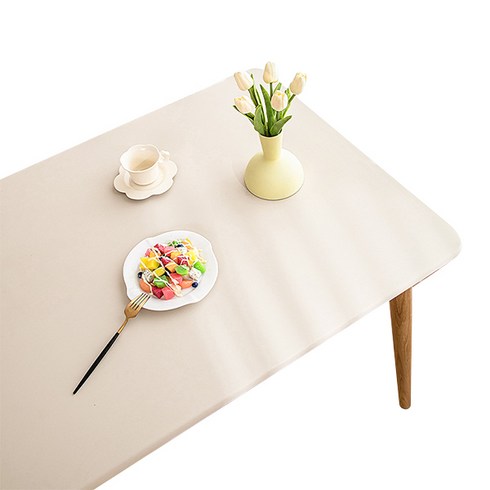 마켓감성 주방 오염방지 커버업 식탁보, 베이지, 80 x 140 cm