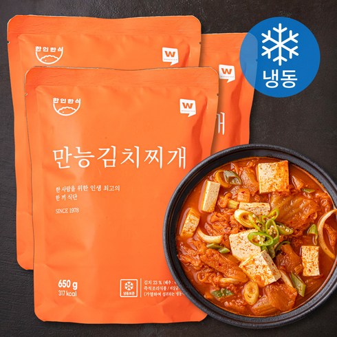 온기담은찬 - 한인한식 만능 김치찌개 (냉동), 650g, 3개