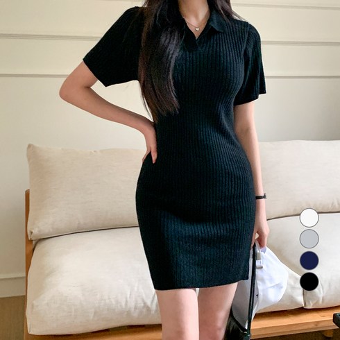 베러스윗 카라 니트 반팔 원피스