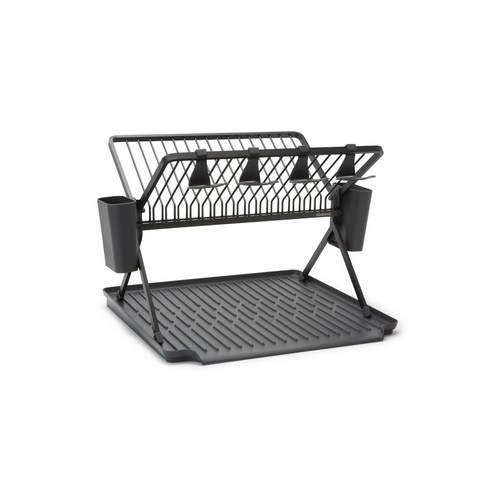 브라반티아 폴더블 식기건조대, 1단, 다크그레이