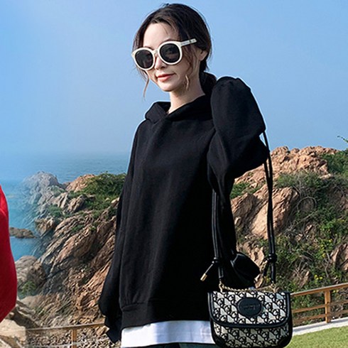 임부복 외출 베이직 후드티