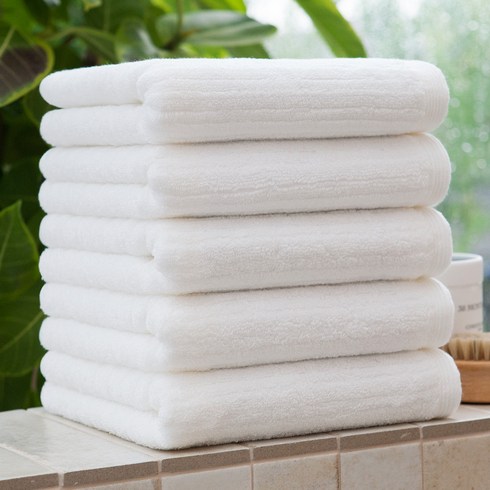 2023년 가성비 최고 르베체 프리미엄 호텔식 순면 타월 - 기라로쉬 프리미엄 텐센모달 더블라인 호텔타월 200g, 화이트, 5개