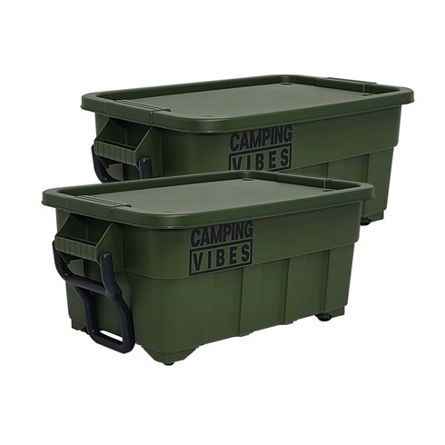 2023년 가성비 최고 카고컨테이너 - 캠핑바이브스 멀티 카고박스 특대형 53L 2p, 올리브 그린, 1단