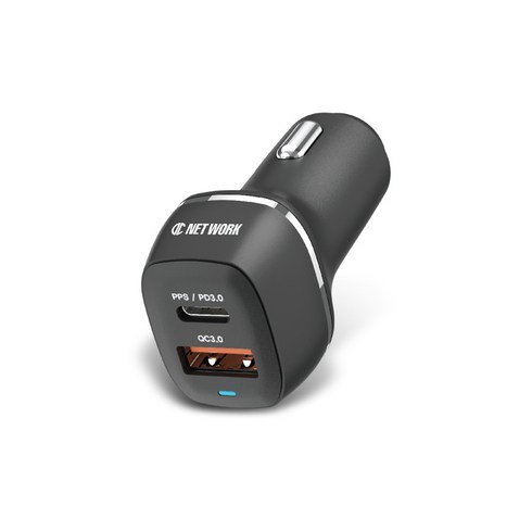 차량용고속충전기 - 디씨네트워크 PPS USB-C PD 30W 초고속 차량용 충전기, BLACK, BND-G30AC