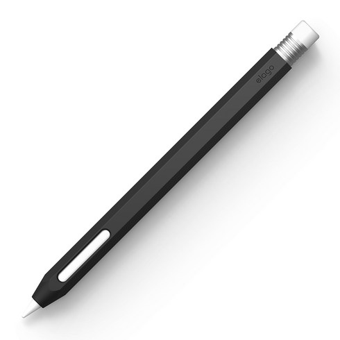 엘라고 애플펜슬 2세대 실리콘 클래식 케이스, 1개, 블랙 + 실버