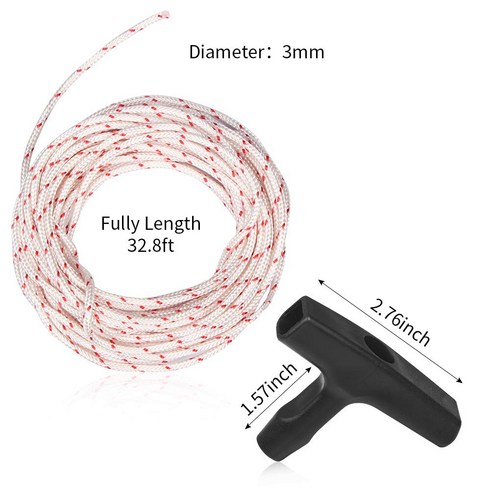 예초기 엔진 시동 스타터 폴리 당기는 끈 줄 로프 핸들 손잡이 부품 잔디 벌초 잡초 제거, 1개