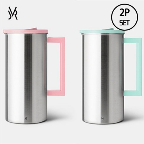 JVR (2P 1SET) 스텐 물병 1.6L 가정용물병, 1600ml, 핑크+민트