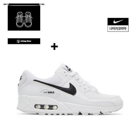 [나이키 정품] PREMIUM NIKE 남여공용 에어맥스90 발편한 키높이 헬스장 런닝화 운동화 + Living Door 신발주머니