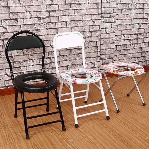 접이식좌욕의자 - 접이식 좌욕의자 노인 임산부 구멍뚫린의자 가정용, 40cm 높이의 검은색 의자, 블랙