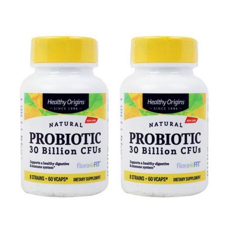 헬시오리진스 내추럴 프로바이오틱 유산균 300억 CFU 브이캡, 60정, 2개