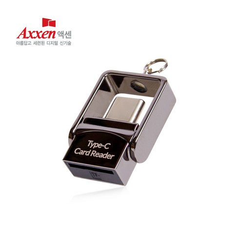 액센 C타입 마이크로 SD 카드리더기, 카키, CRD20