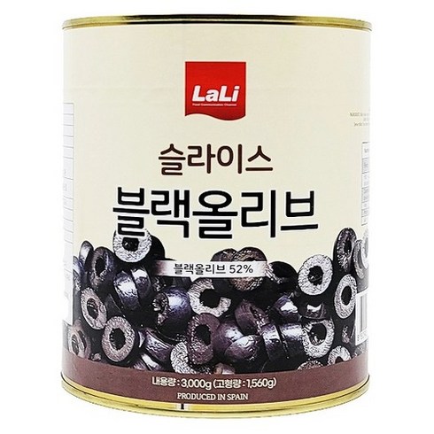 블랙올리브슬라이스3kg - 라리 블랙올리브 슬라이스 3kg, 1개