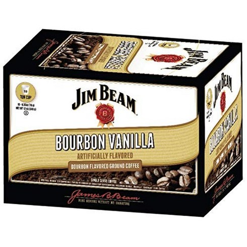 10개(1팩) 캐러멜 뉴 짐 빔 버번 바닐라 1인용 커피 컵 - 10개 10 Count (Pack of 1) Caramel New Jim Beam Bourbon Vanilla Single Serve Coffee Cups - 10 Count, 1개