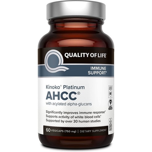Quality of Life Labs 키노코 플래티넘 AHCC 750mg 60캡슐, 60정, 1개