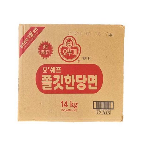 오뚜기알뜰당면 - 오뚜기 쫄깃한당면 14kg, 1박스