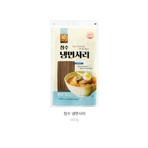 청수냉면사리 - 청수식품 청수 냉면사리650g 10팩, 650g, 10개