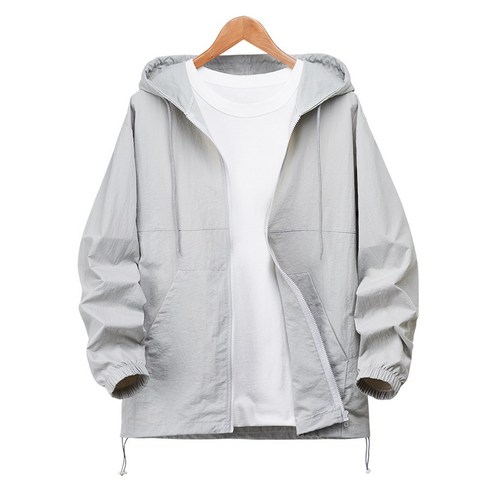 언탭트 남여공용 오버핏 아노락 풀집업 바람막이 후드 점퍼