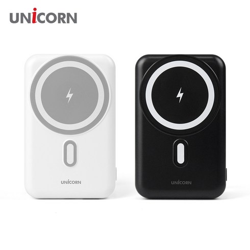 유니콘 무선충전 맥세이프 보조배터리 10000mAh 멀티단자, 블랙